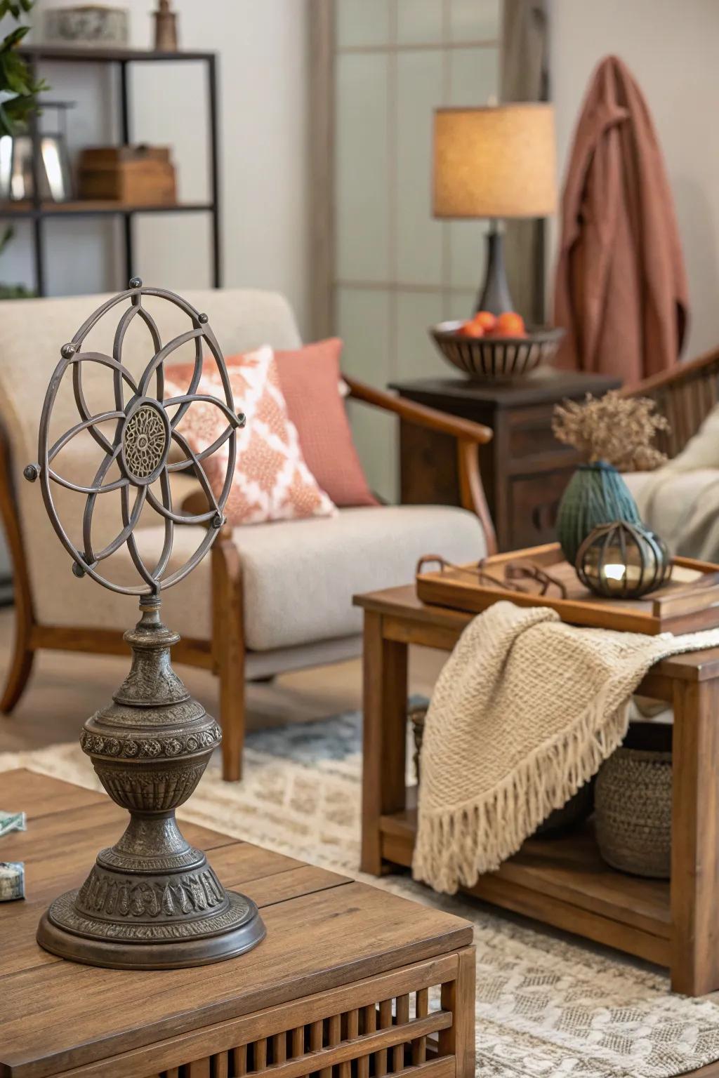 A harmonious blend of textures and resources for a welcoming yet fashionable appearance.