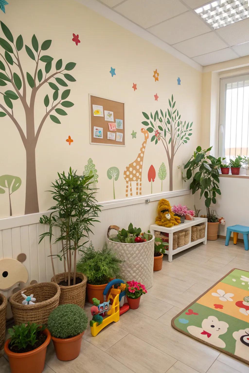 Nature-inspired decor brings calmness to the space.