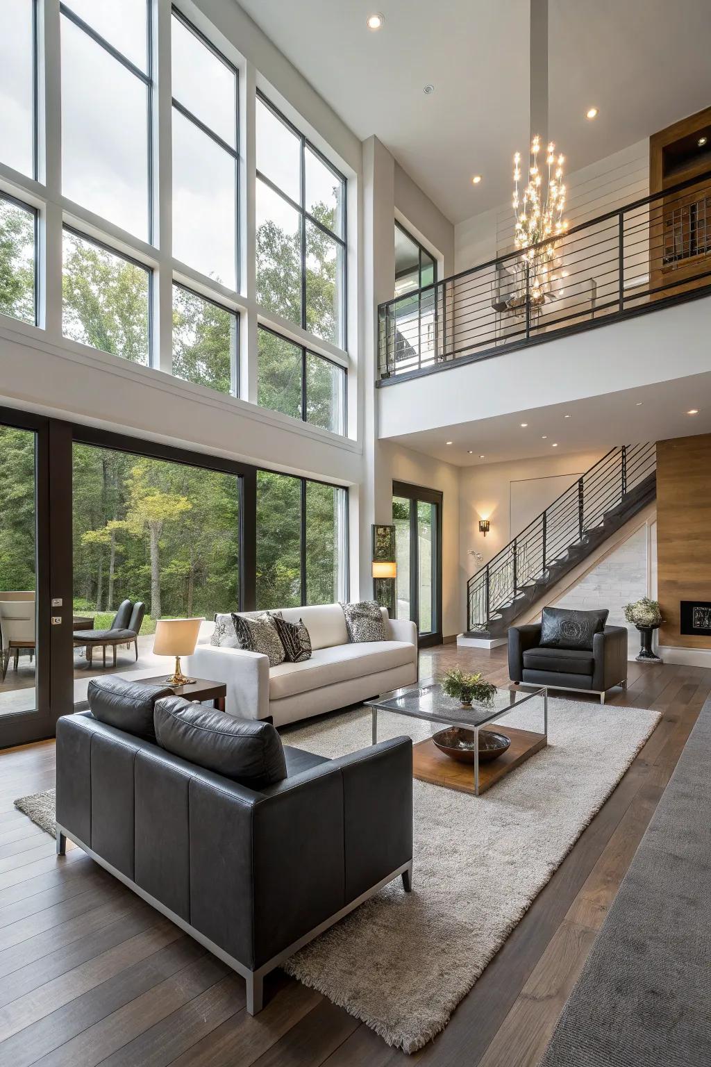 Select contemporary furniture that enhances the design of your split-level dwelling.