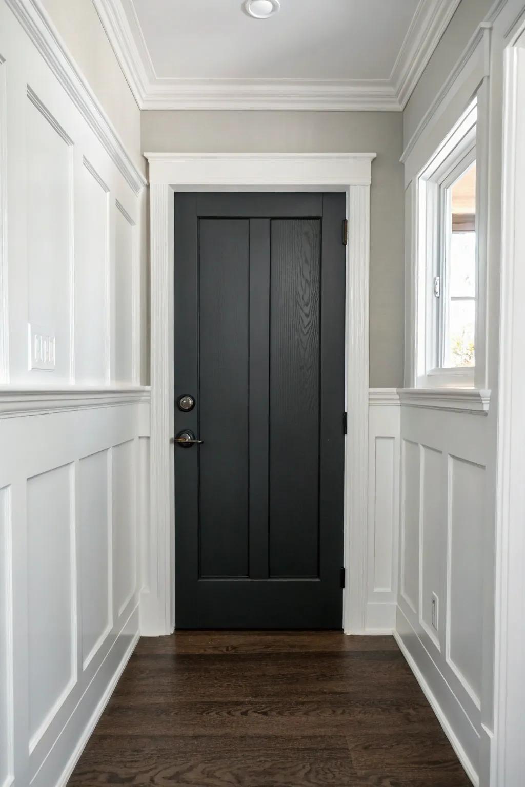 Slate doors projecting an elegant, modern feel.