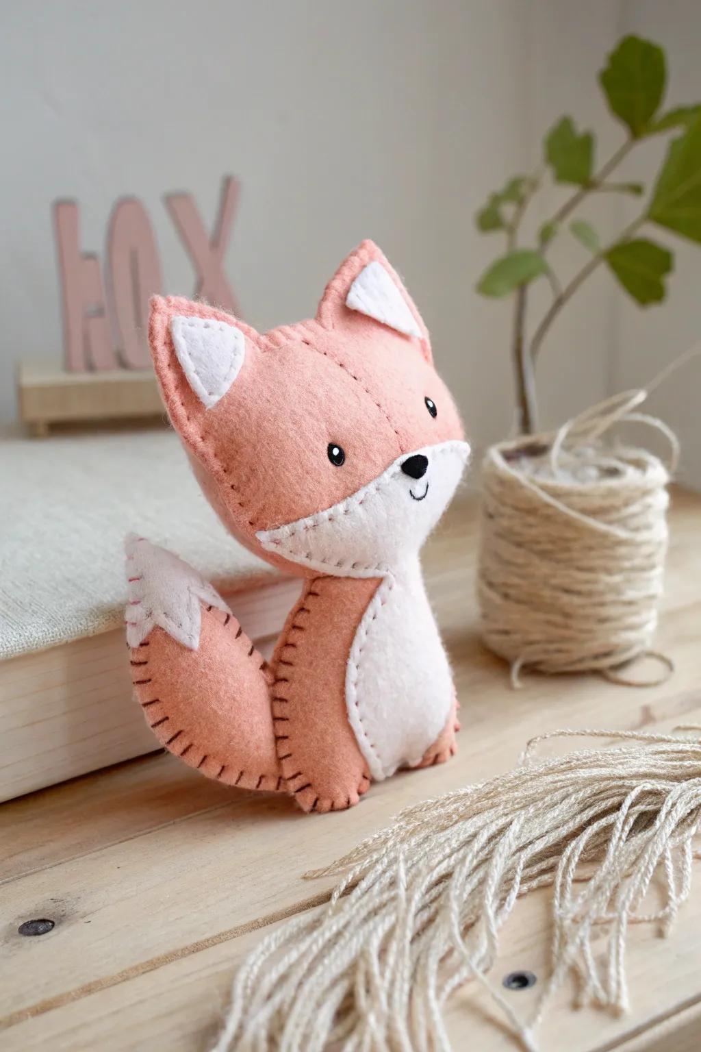Lovable and handcrafted: This kawaii felt fox stuffed toy brings a sense of coziness and playfulness to any serene space.