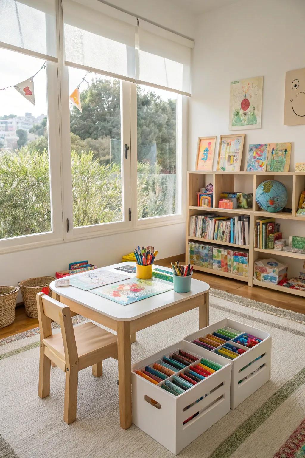 A adaptable play table that helps learning and being creative.