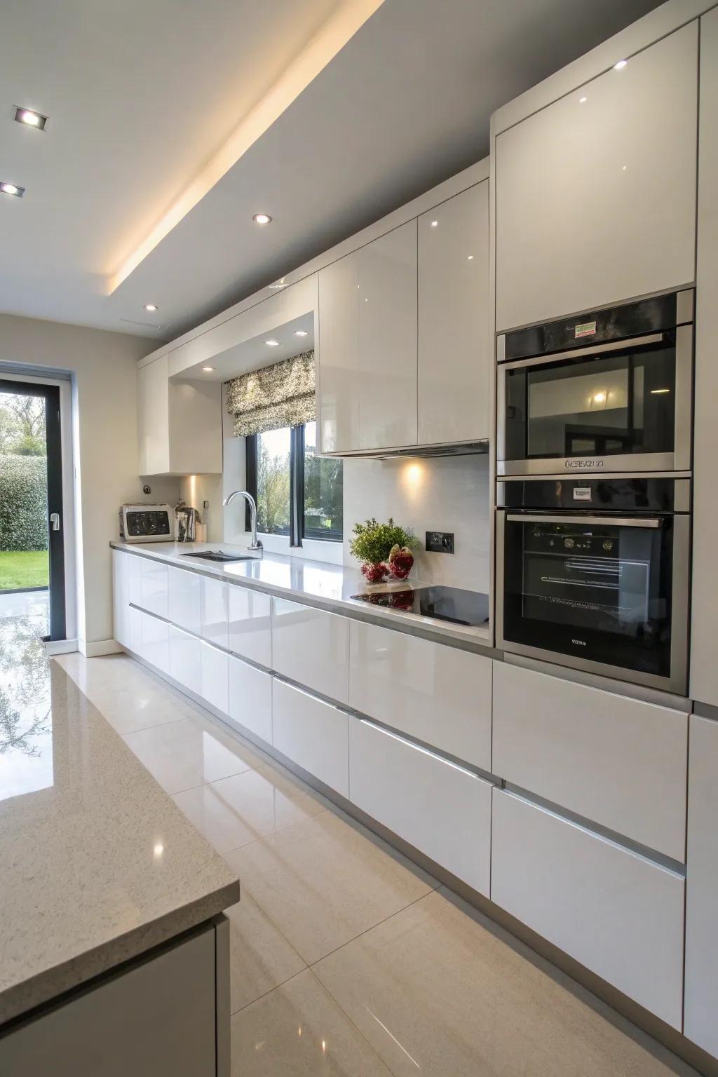 Crystalline countertops deliver both robustness and aesthetic appeal.