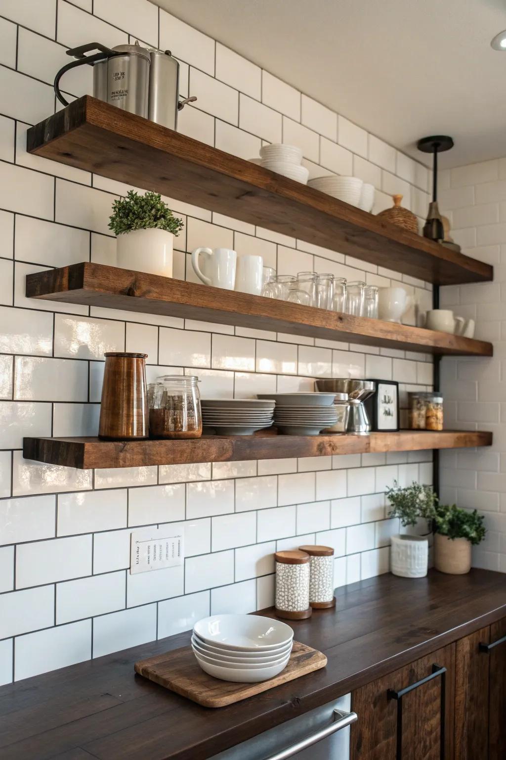 Contrasting hues make your shelves stand out.