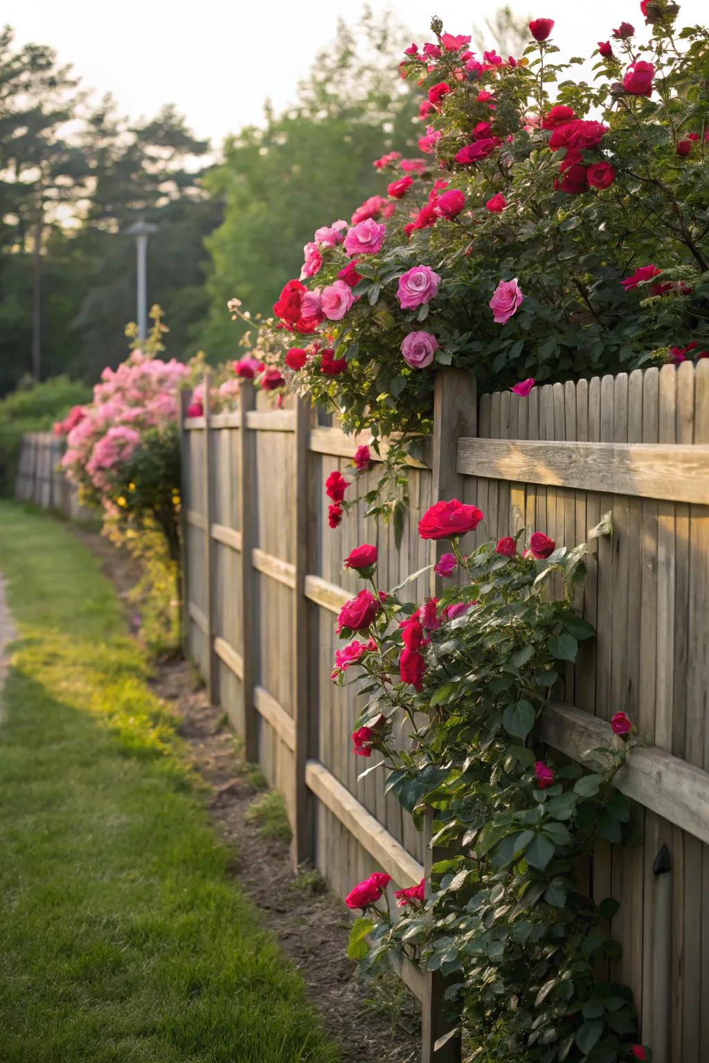 Radiant roses enhance privacy while boosting beauty.