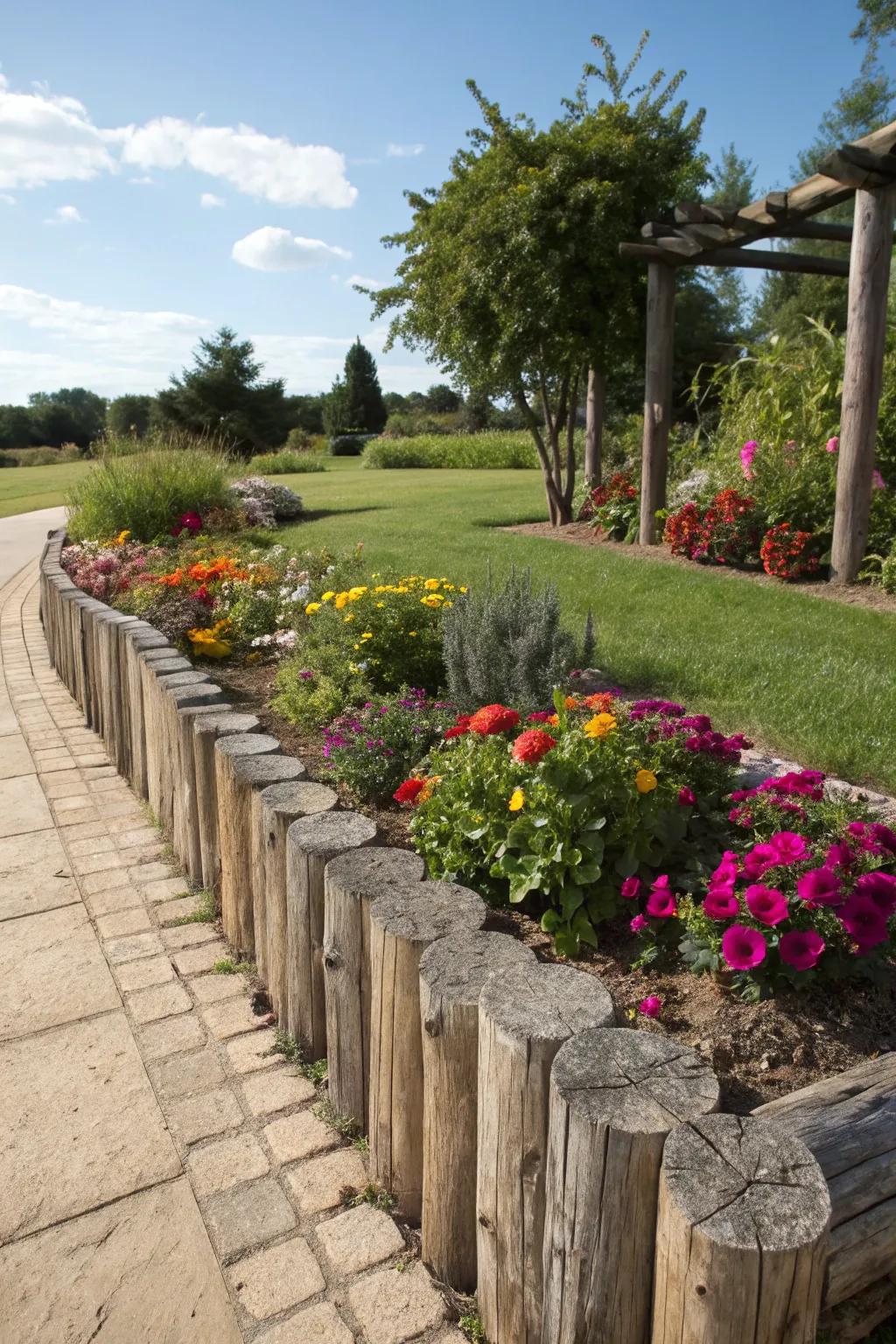 Upright timber outlines fashion an arresting frame for your garden.