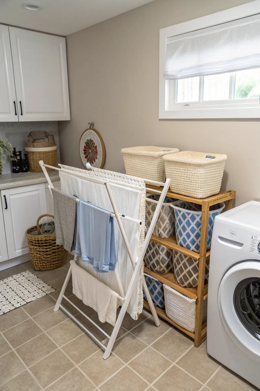 With clever drying options, you can save space.