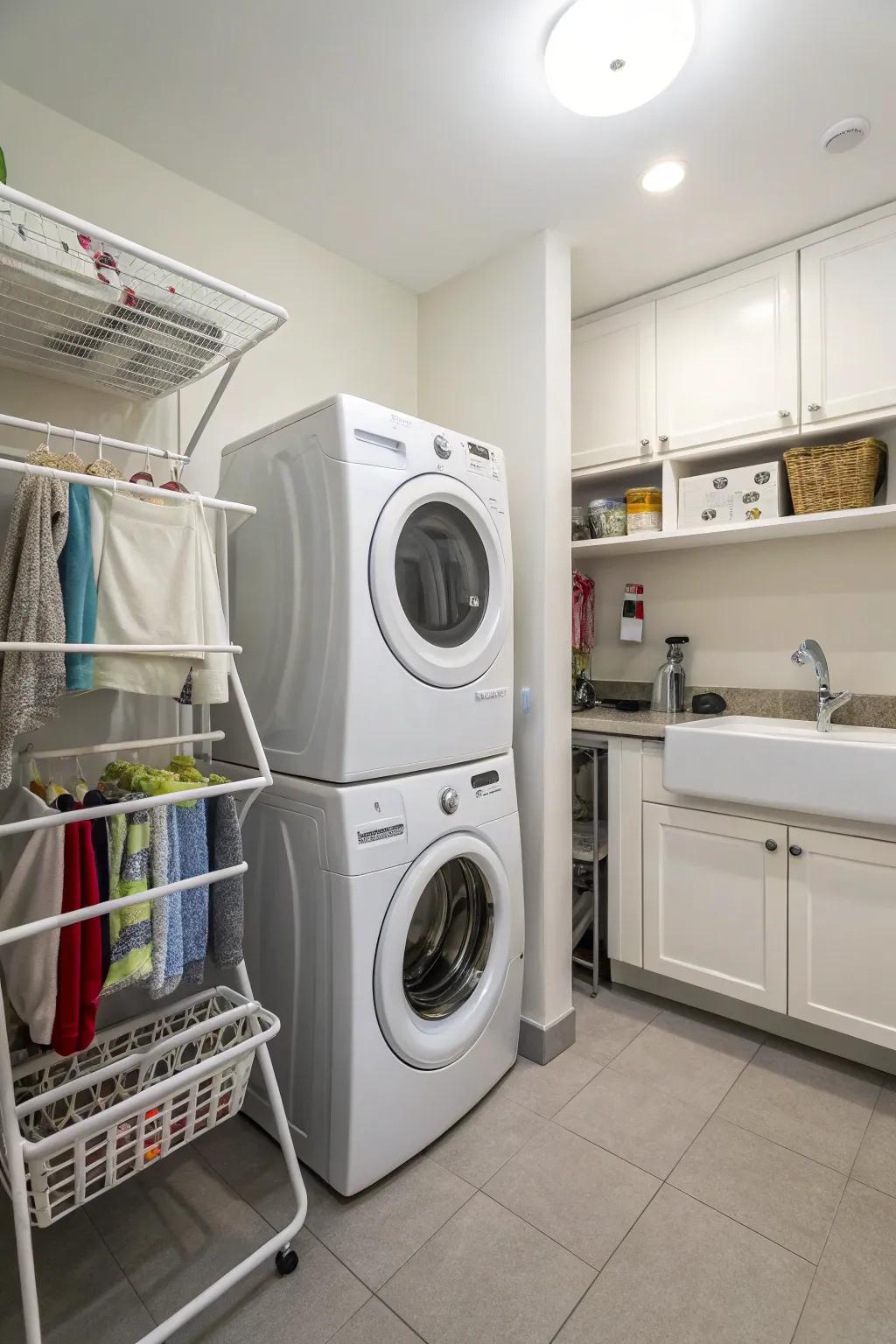 A chic and useful built-in drying system for all your laundry needs.