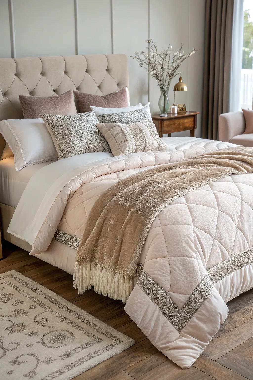 A lavish duvet that gives warmth and class to the bed.