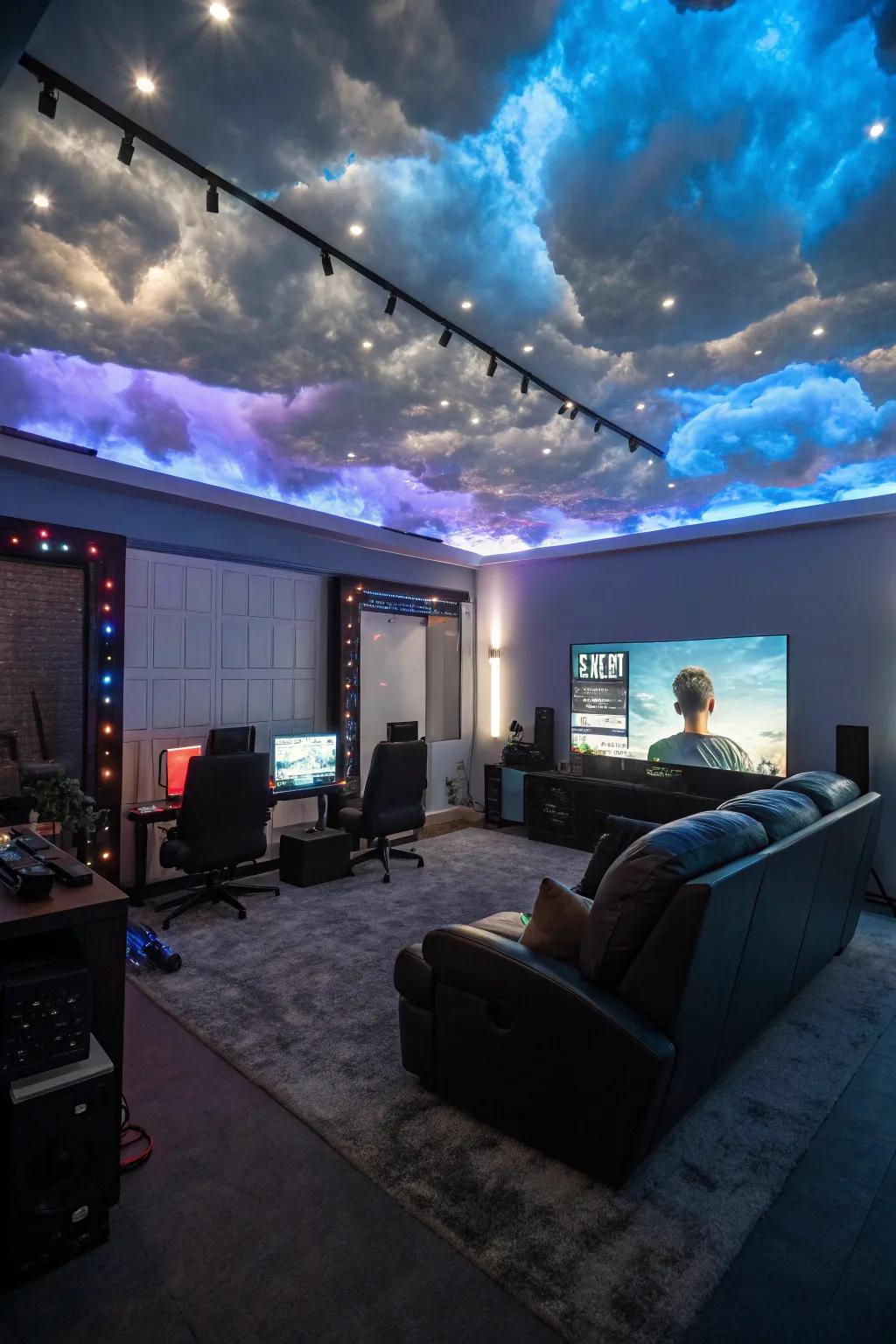 Turn your ceiling into a sight to see with cloud designs.