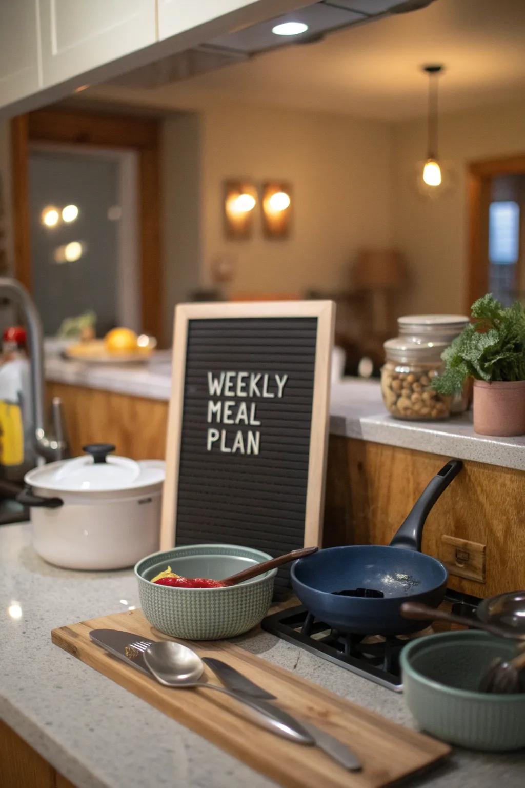Bring style to meal planning with a kitchen-based message board.