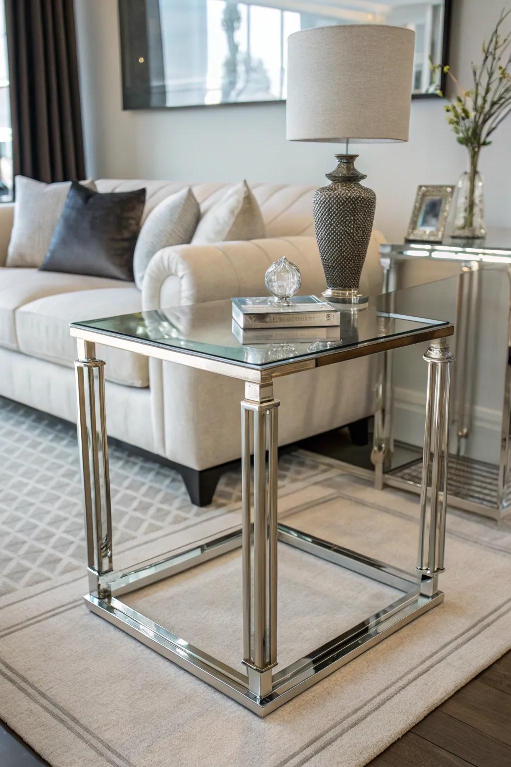 The blending of materials generates visual appeal in a modern context.