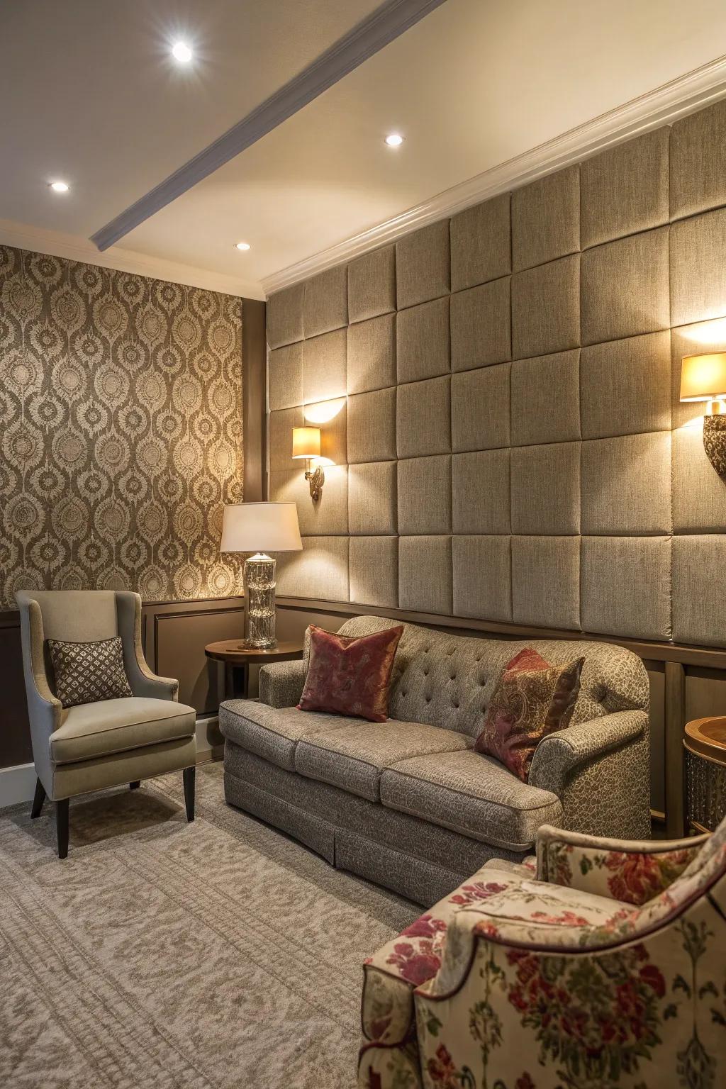 Soft woven panels add warmth and class.