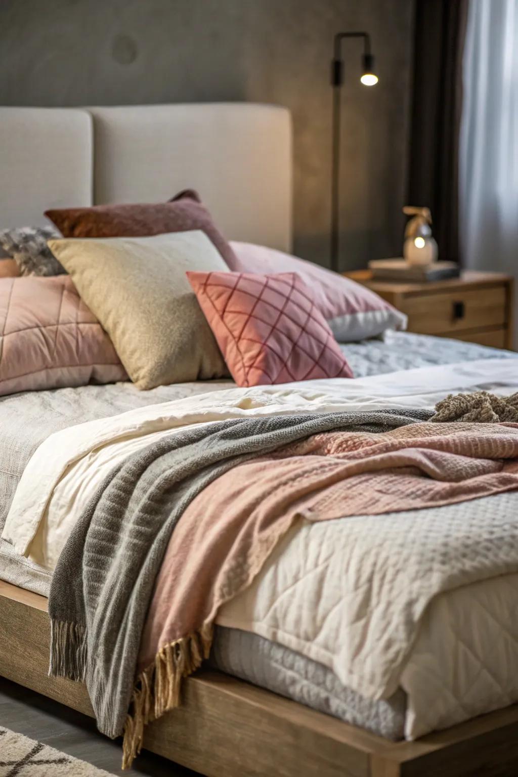 Layered textures provide the ultimate in coziness.