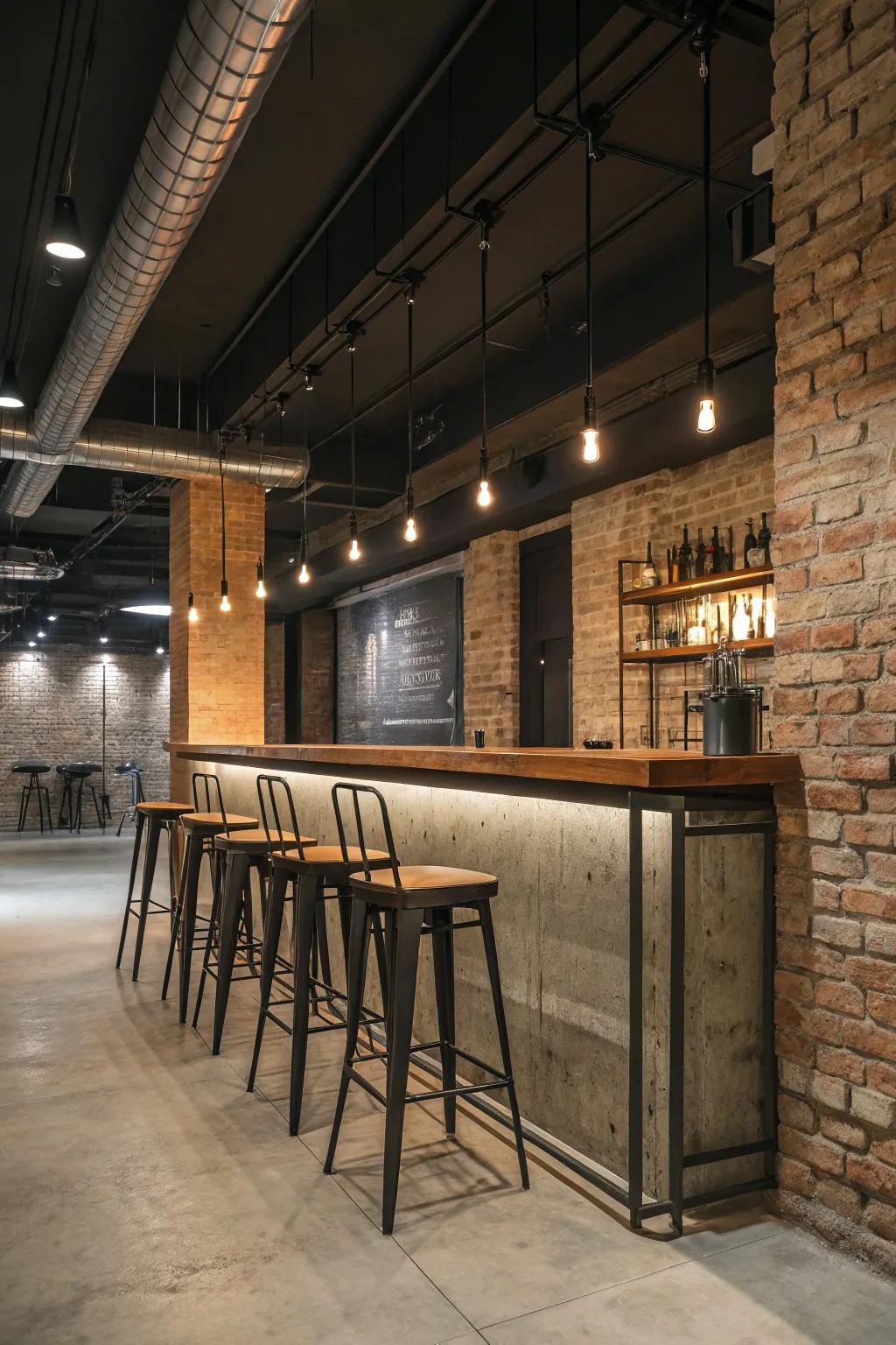 Capture urban sophistication through industrial chic design.