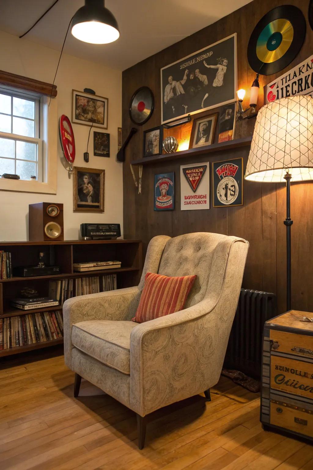 Produce a vintage vibe with a classic gathering seat.