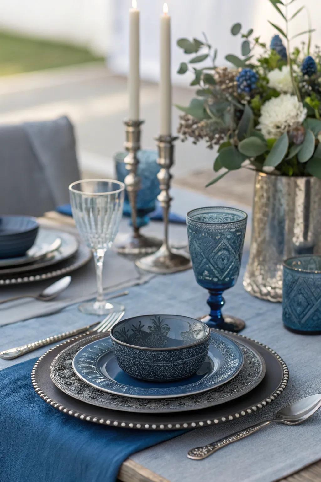 A deep, enigmatic color scheme enriches depth and masculinity.