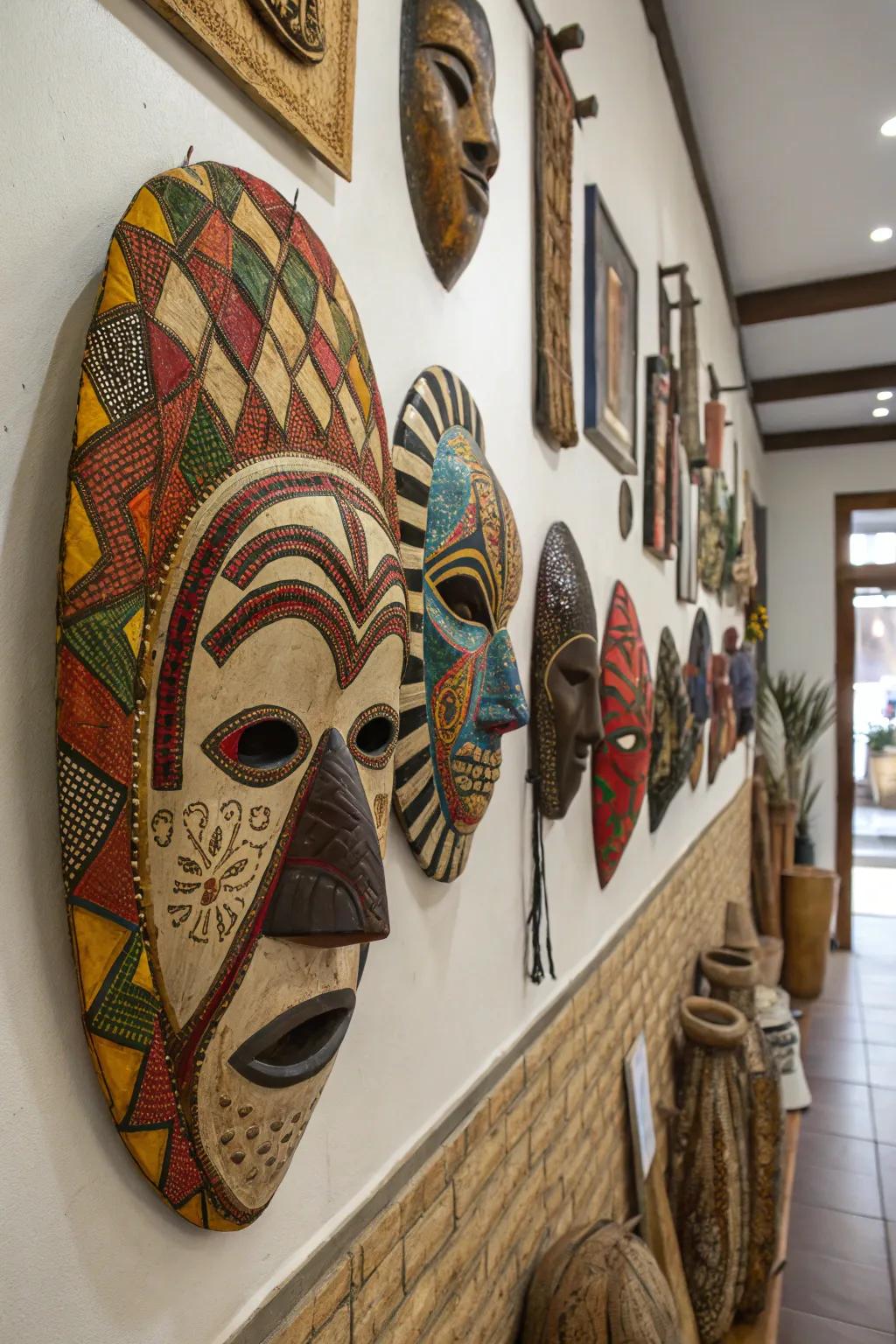 Bright shades and rich patterns make these masks a center point.