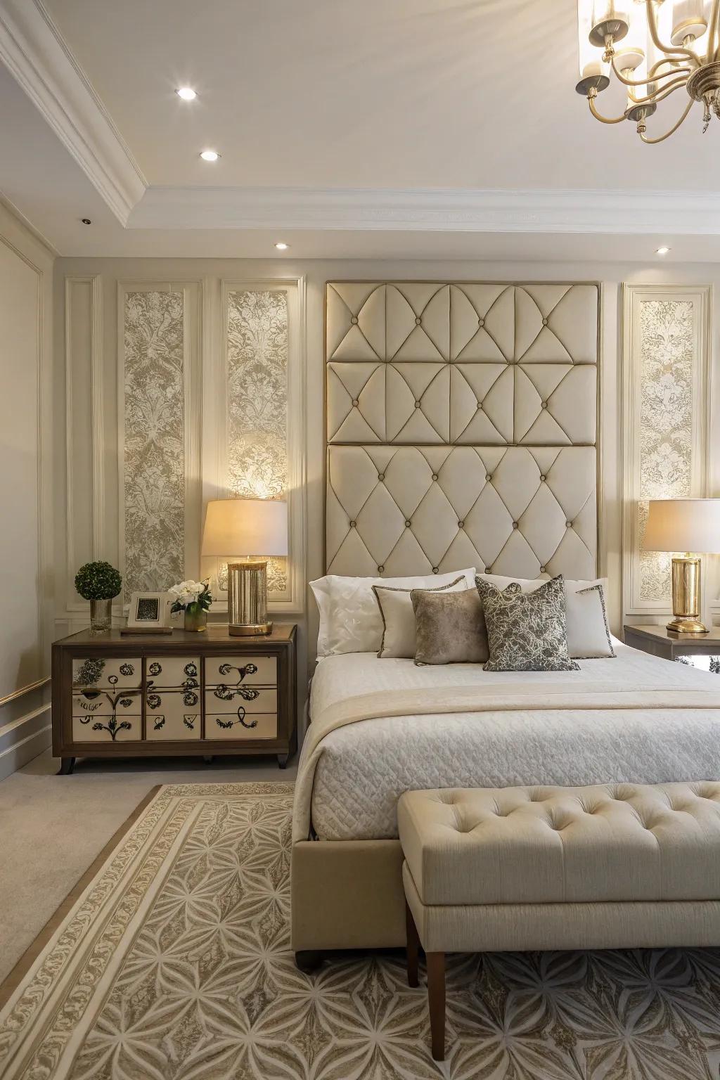 A symmetrical configuration ensures a harmonious and balanced appearance for your headboard arrangement.