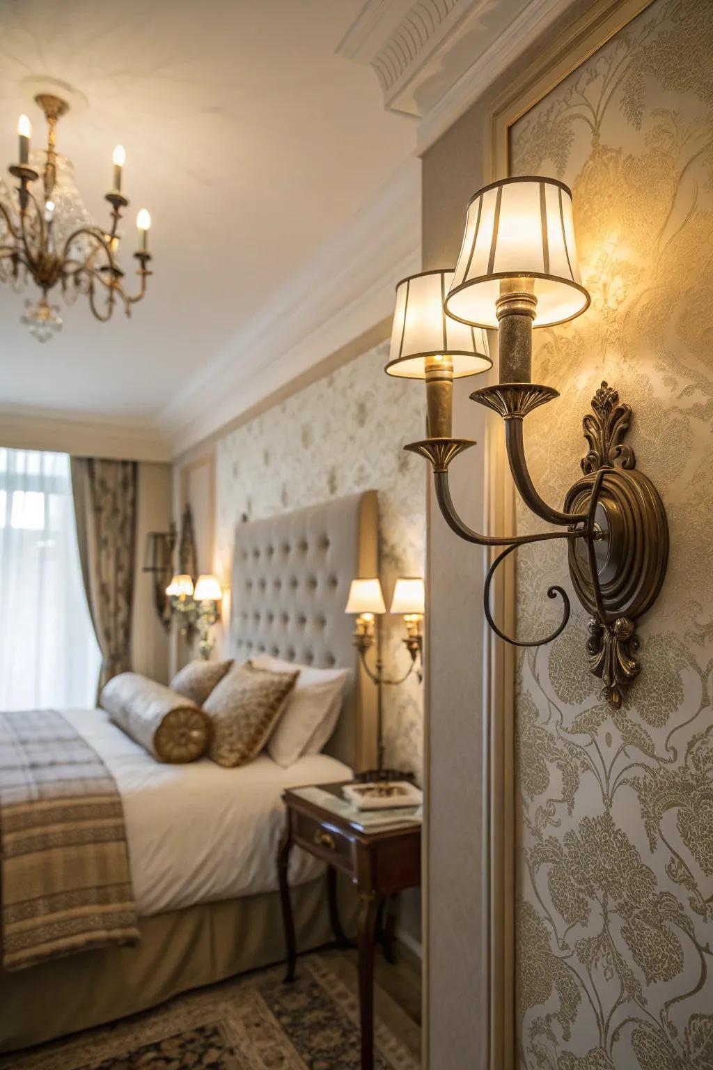 Wall sconces conserve space while adding a cozy light.