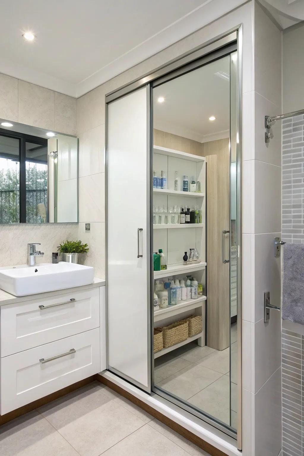 The sleek, space-saving design of sliding doors is ideal.