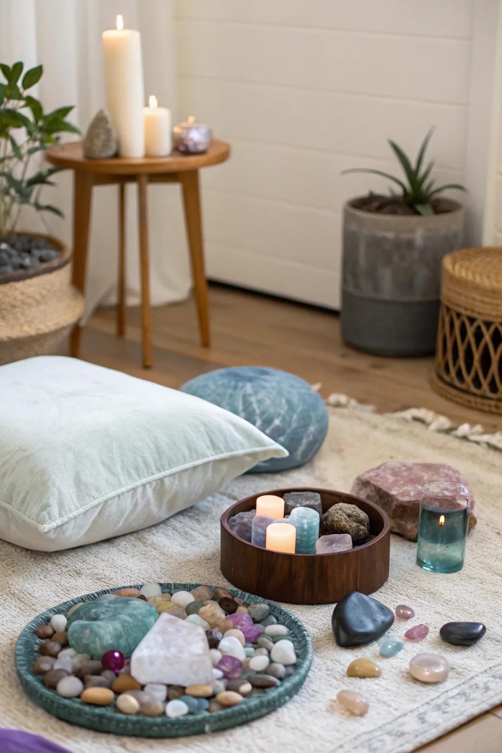 Enhance your meditation through grounding natural components.