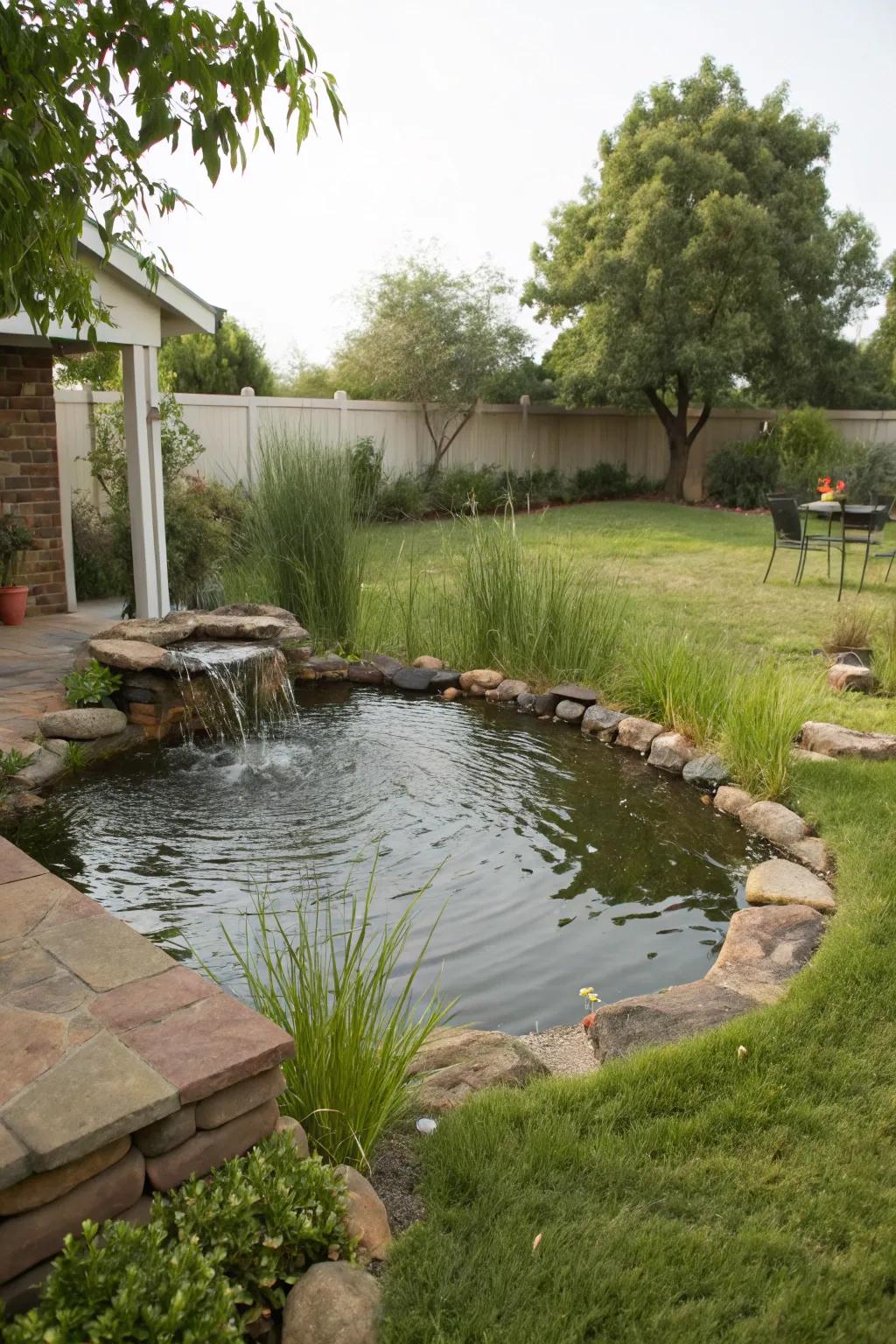 Water elements contribute to the calm and soothing feel of your backyard.
