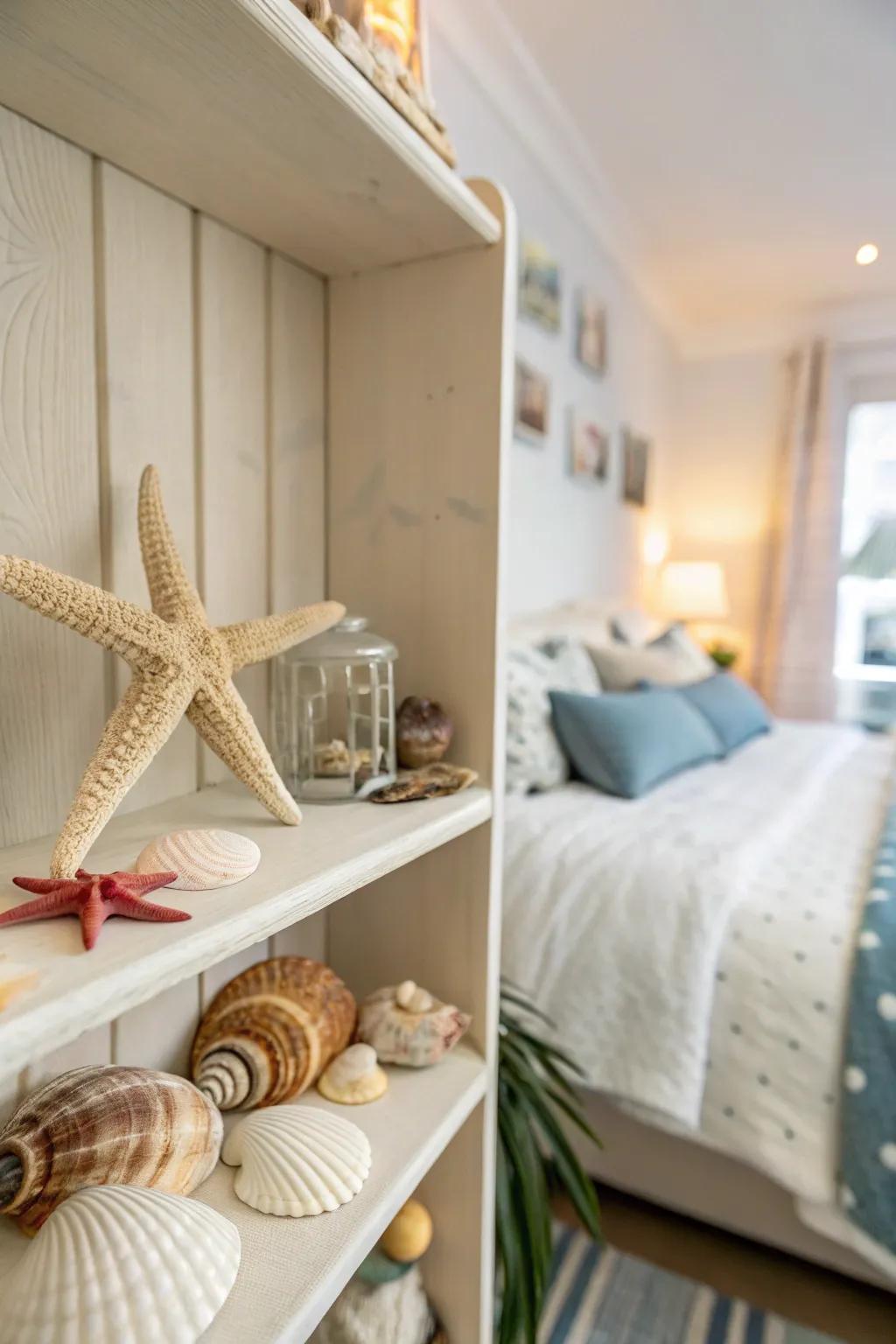 Starfish and seashells are simple, yet effective decor pieces.