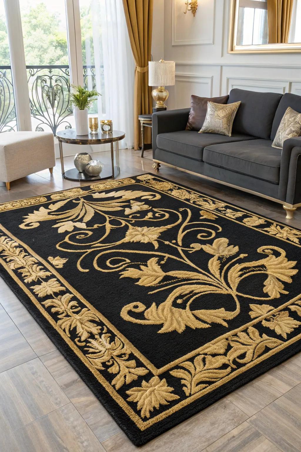 A fancy floor covering that brings feel and warmth to the living room.