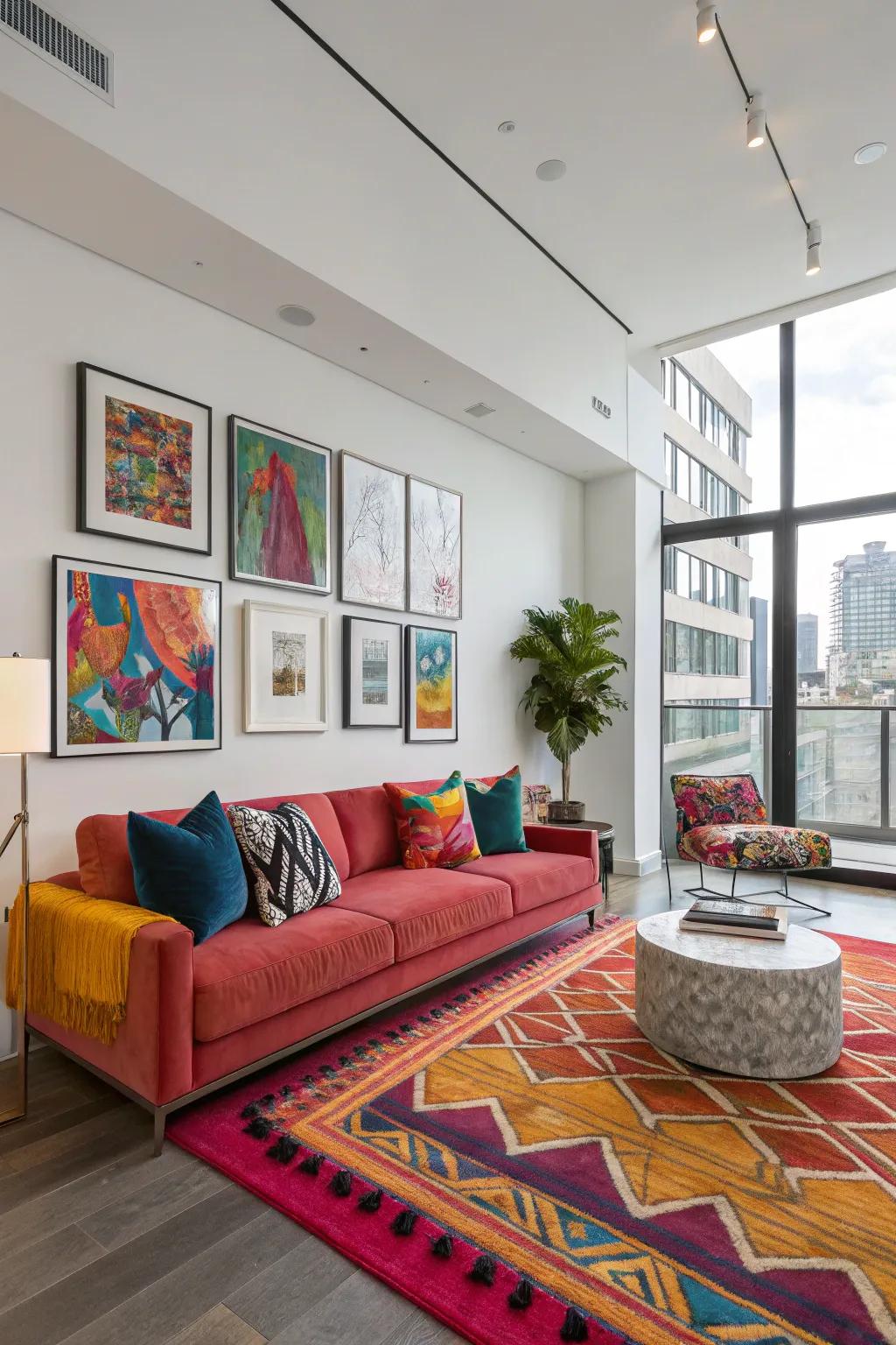 Accent details add pops of color and personality.