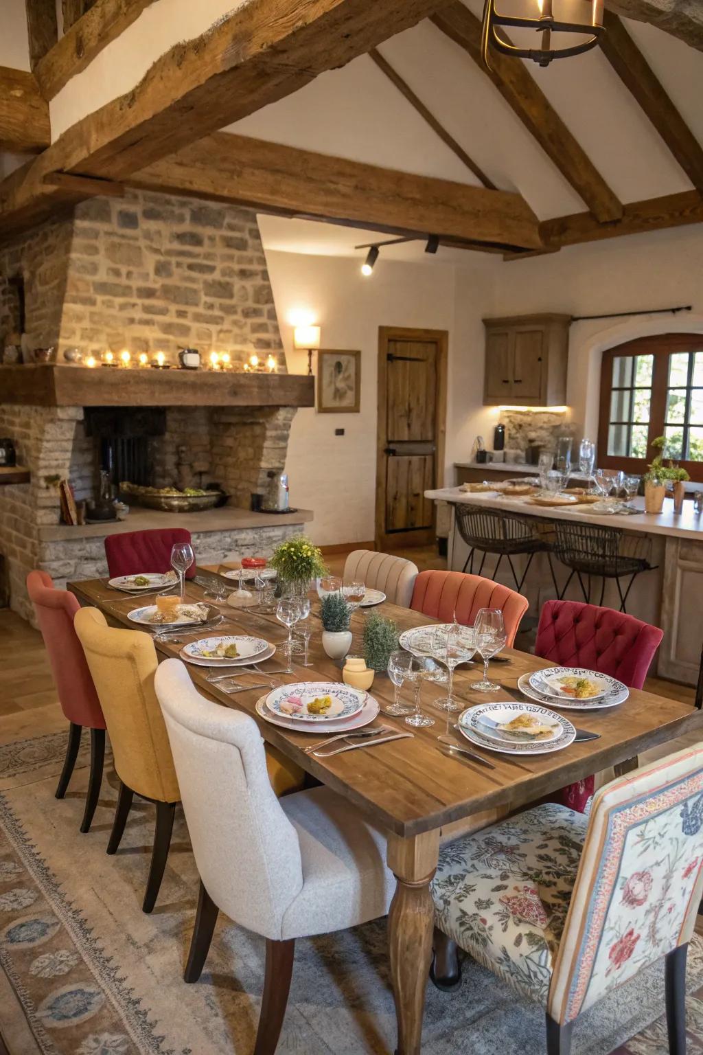 Diverse seating arrangements create a welcoming atmosphere.