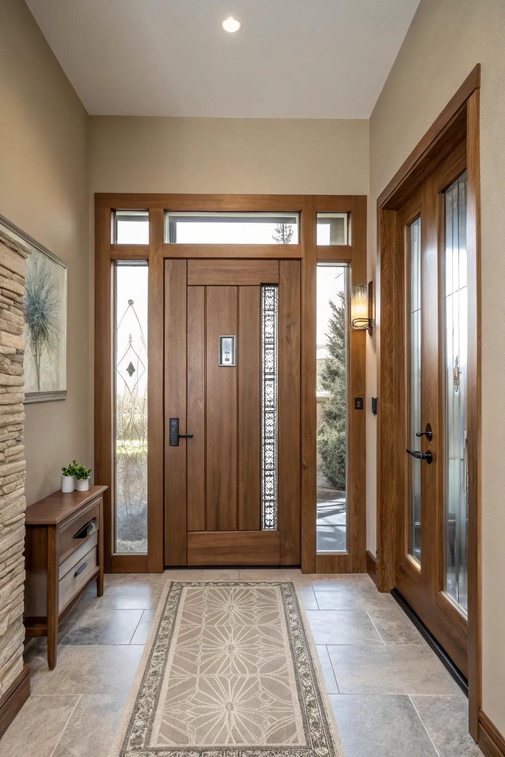 A refined contemporary door creates a noteworthy entryway statement.