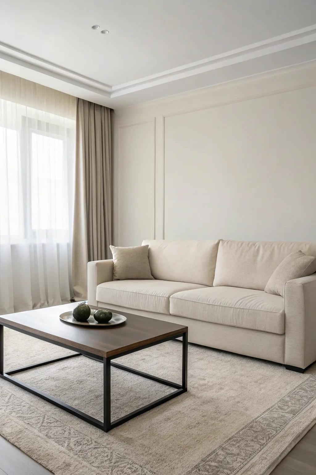 A minimalist space accentuating simplicity and practicality.