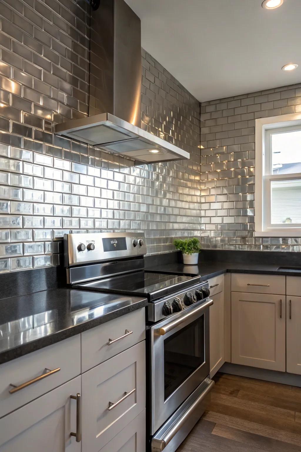 Metal squares introduce a sophisticated and lavish touch.