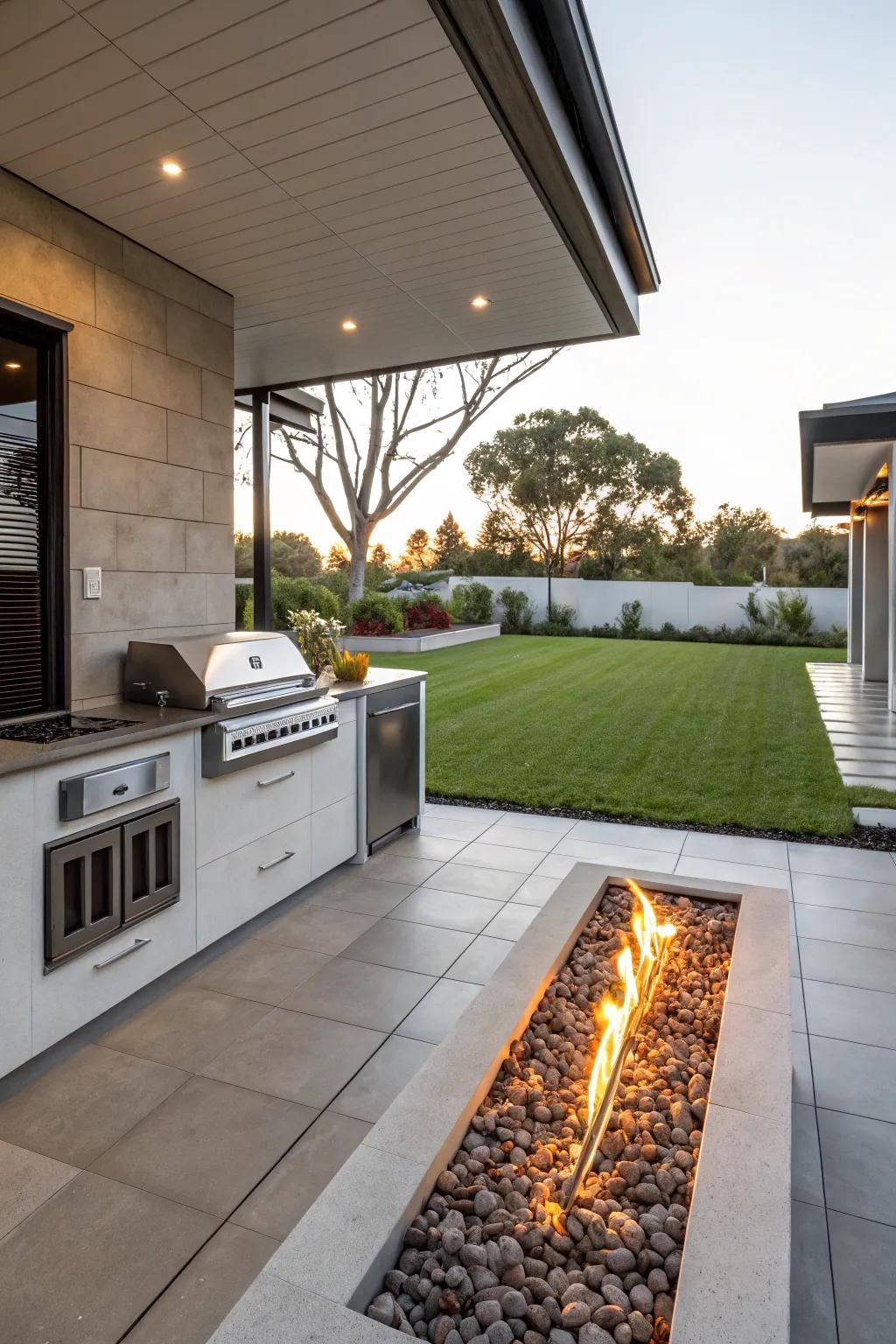 An inviting bonfire adding warmth and atmosphere to open-air gatherings.