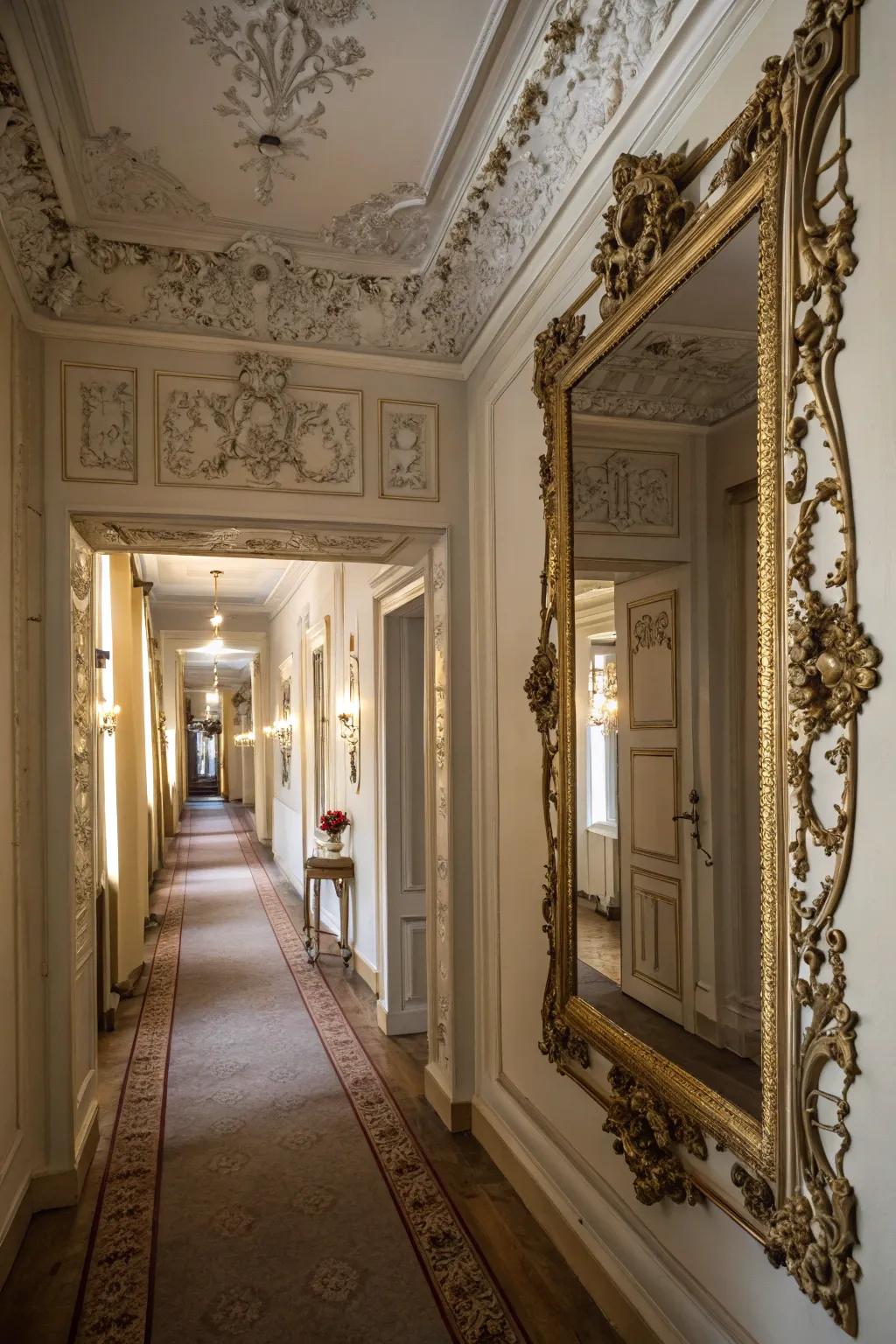Retro embellishments bring historical charm and grace.