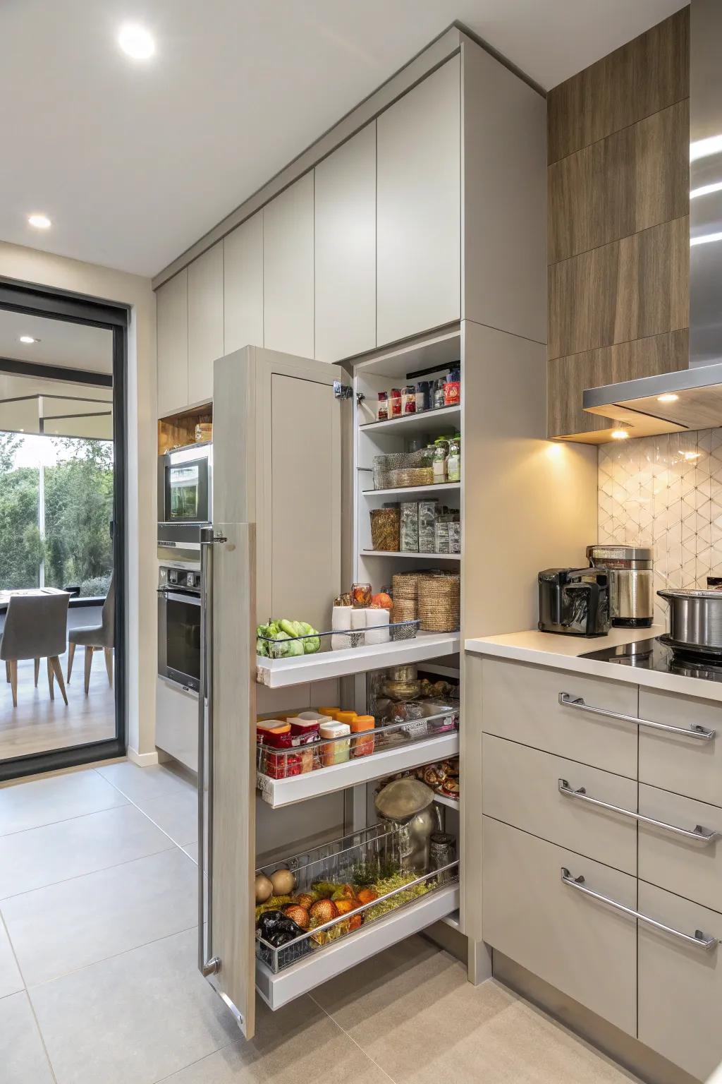 Improve kitchen organization using intelligent storage innovations.