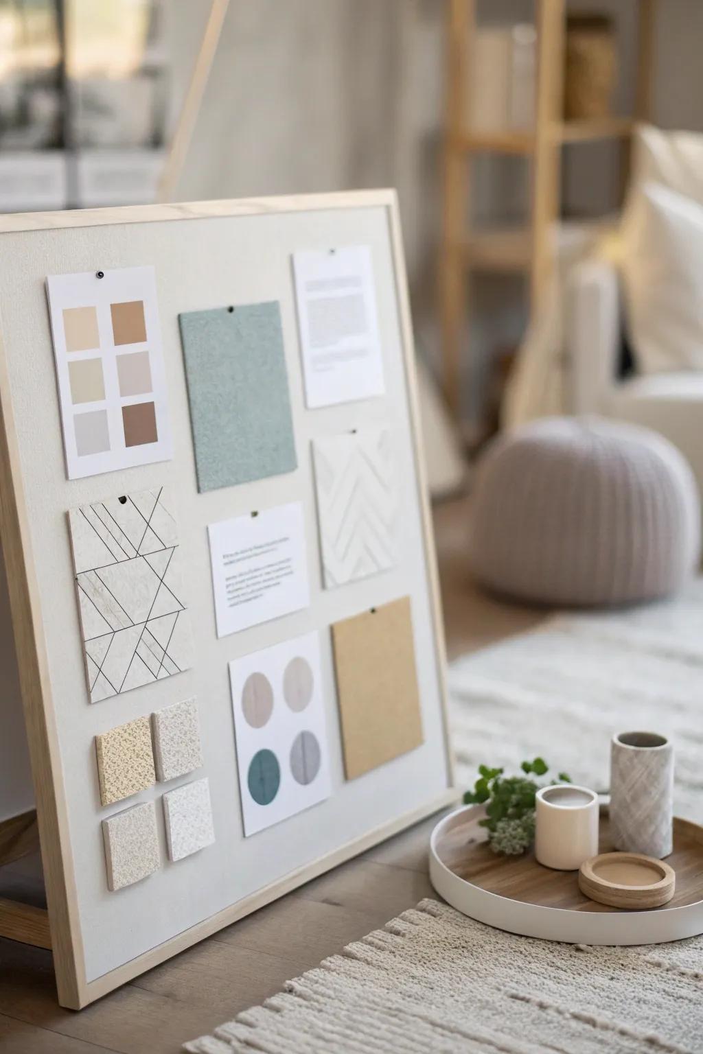 A minimalist mood board that focuses on simplicity and beauty.