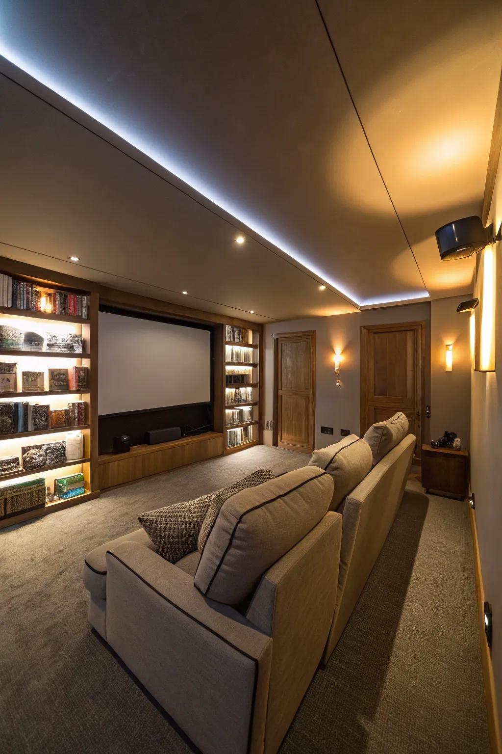 Subtle illumination sets the best mood for movie evenings.