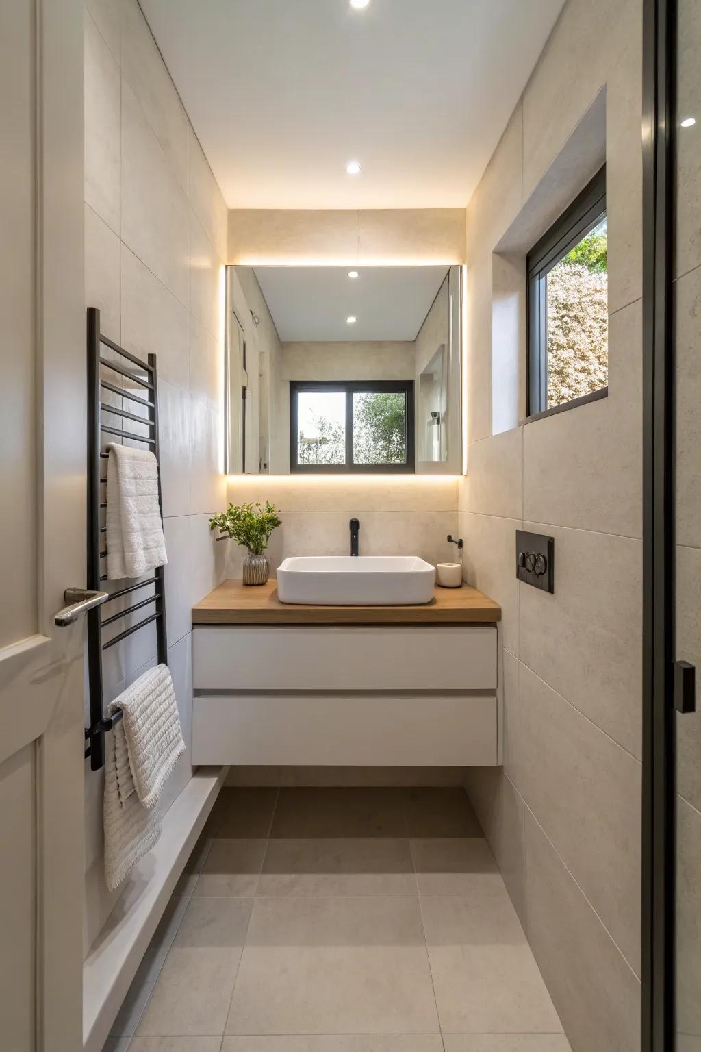 Floating sinks offer style and practicality in small spaces.