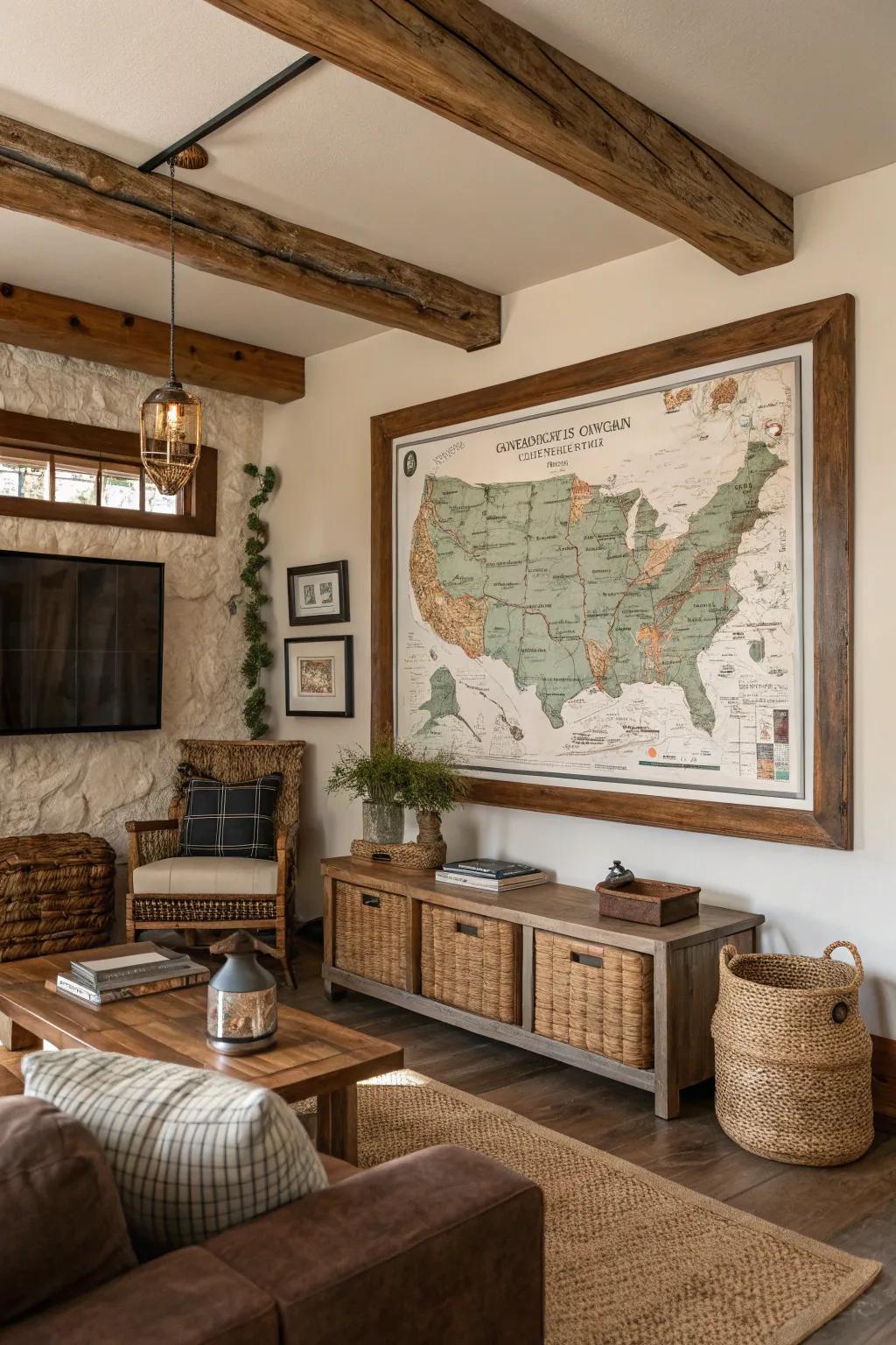 Maps bring a sense of adventure and exploration to your home.