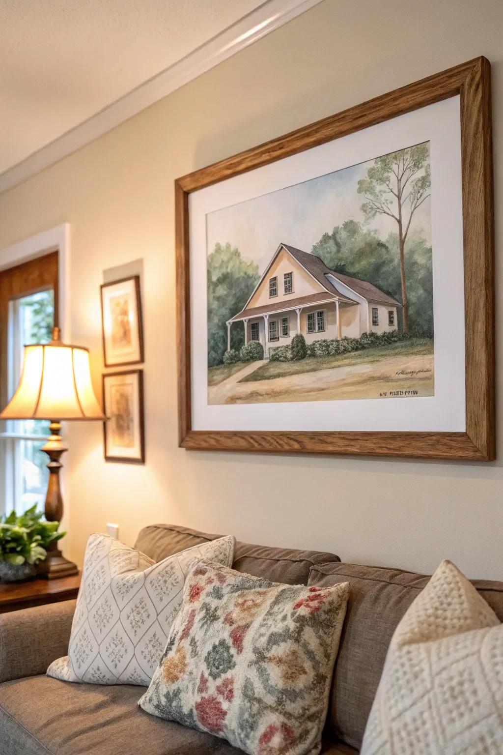 A bespoke home depiction injects a personal element into any dwelling.