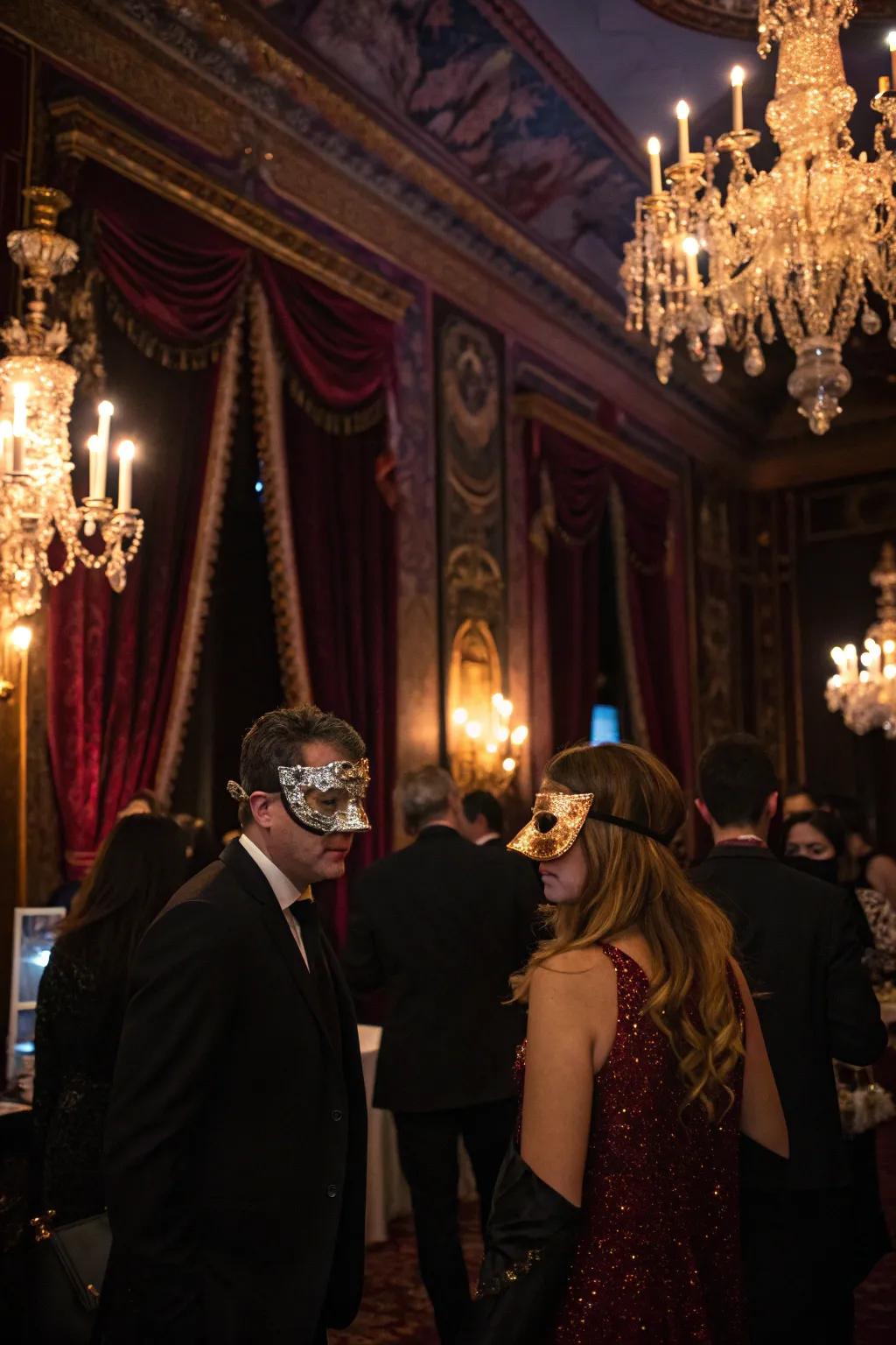 Impart a mysterious aura to your event with a disguise theme.