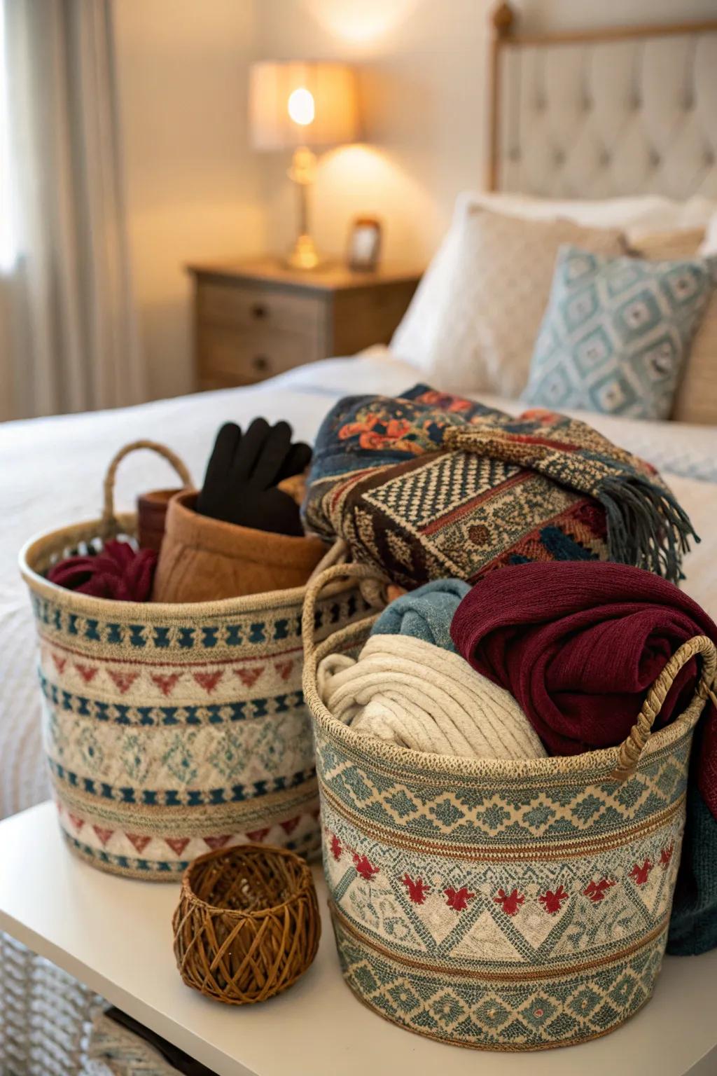 Stylish baskets add both function and flair.