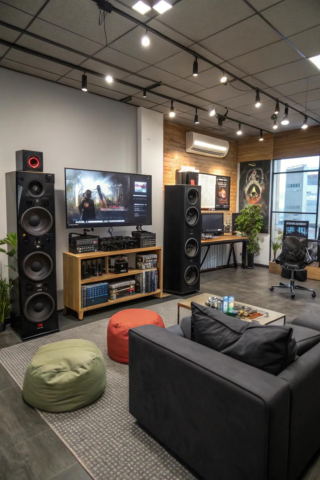 A premium audio system for deep gaming and work vibes.