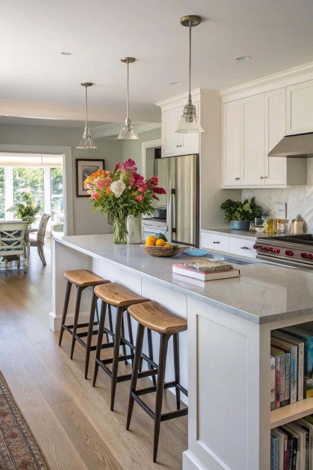 Multiple seating options allow friends and family to gather and connect.
