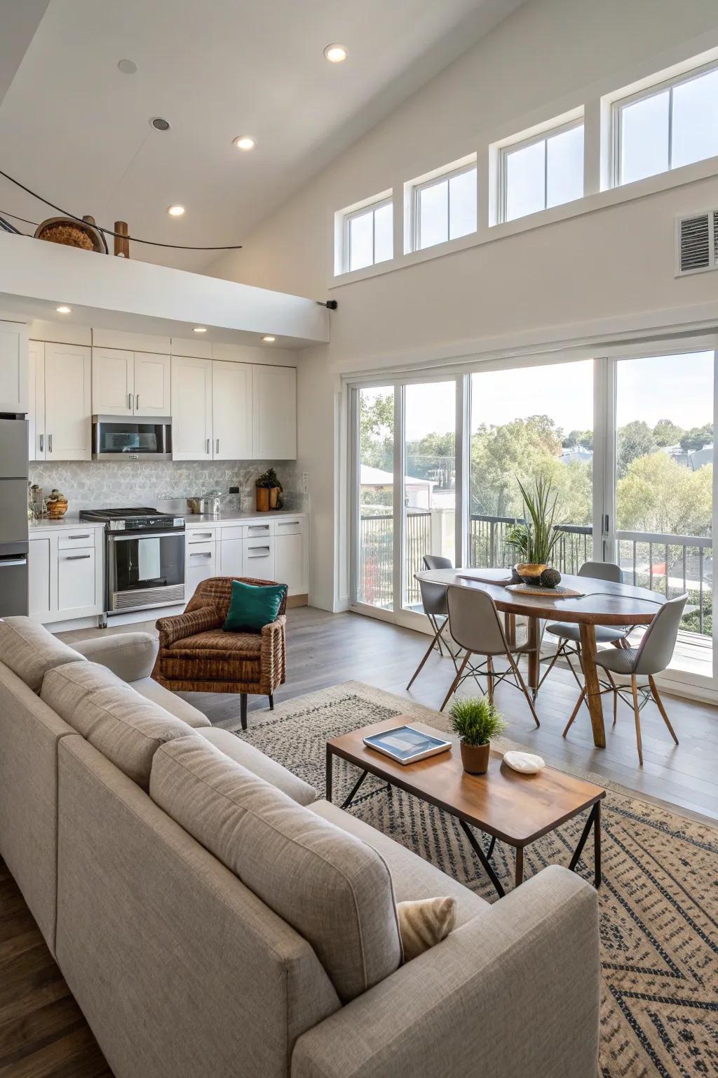 Thoughtful furniture placement enhances comfort and style.
