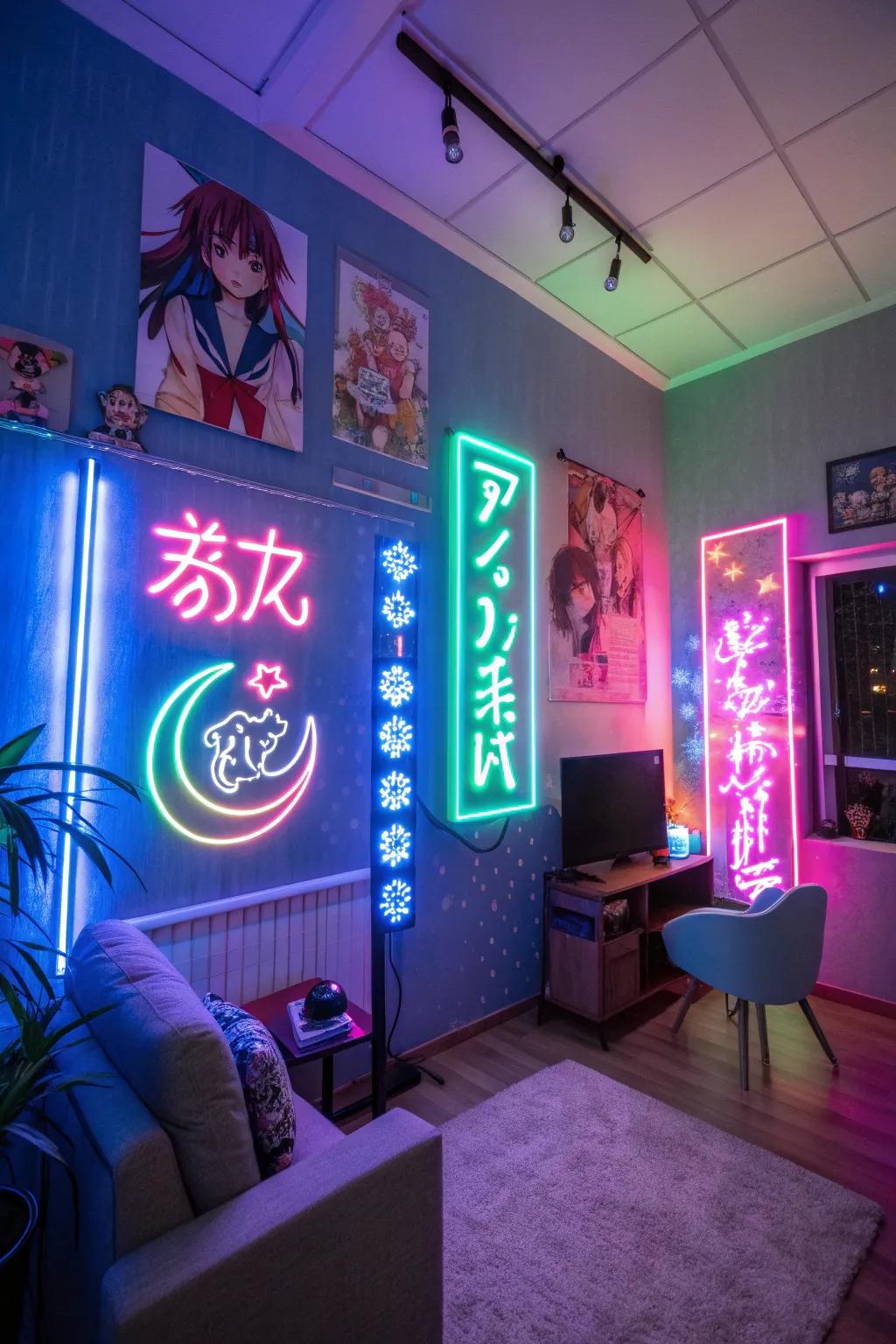 Establish the mood with vibrant animation illumination.