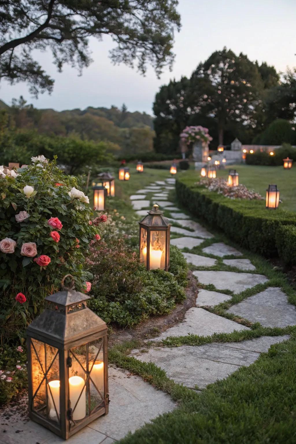 Lamps are a timeless way to brighten your garden.