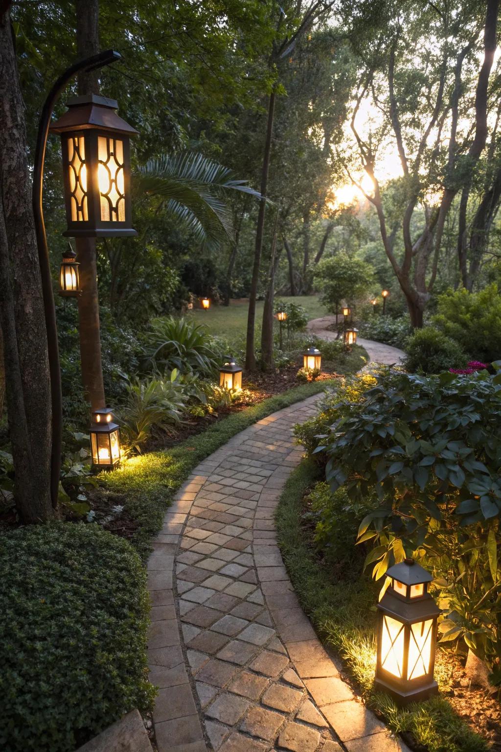 Outdoor lighting turns your garden into an enchanting space after sunset.